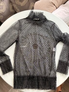 Sexy sheer mesh blouse